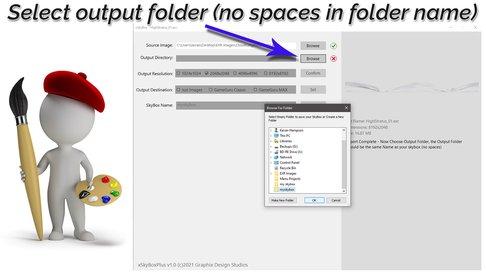 Choose Output Folder