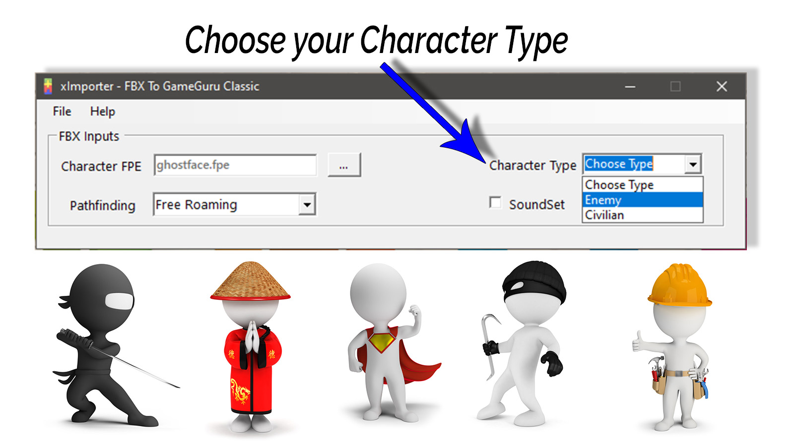 Choose Character type