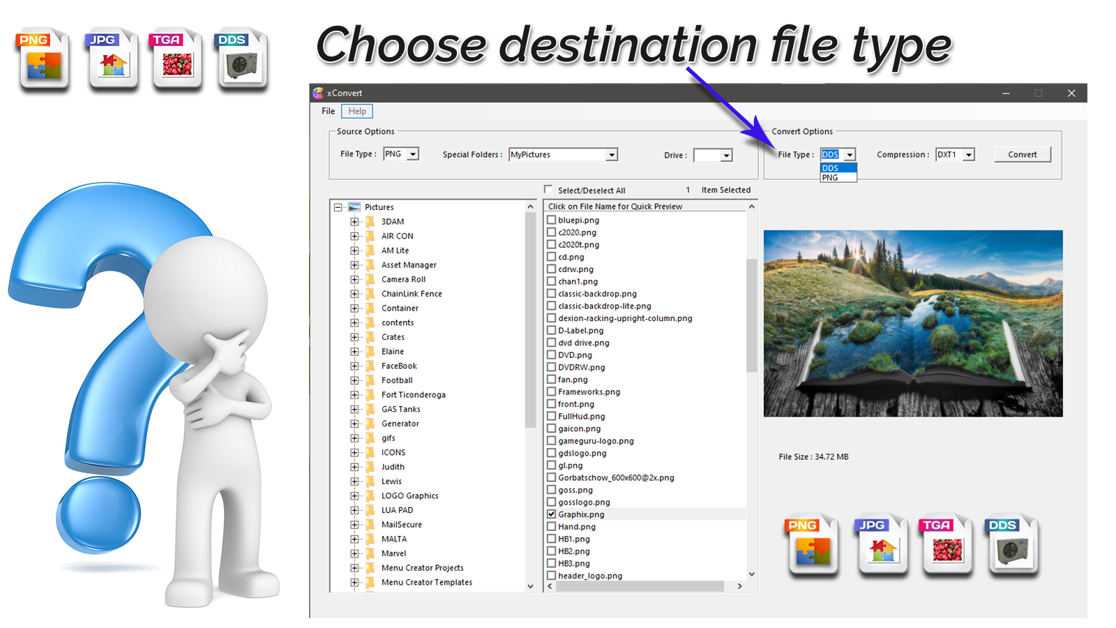Choose Destination File Type